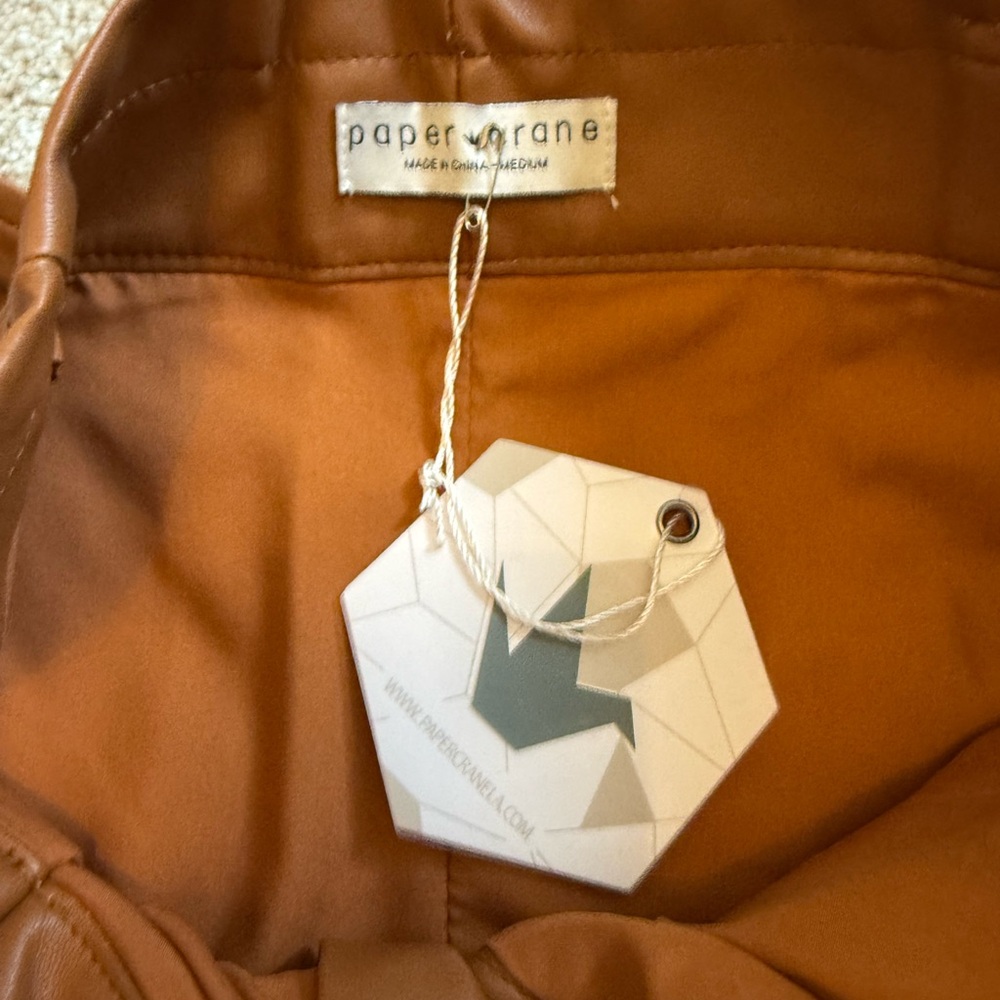 Paper Crane Belted Faux Leather Mini Skirt - Picture 4 of 4